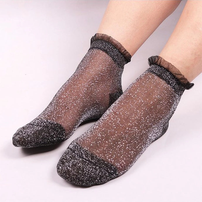 Lolliesocks TANGO, Glitter silver