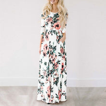 Women Summer Floral Print Maxi Dress 2021 White Boho Beach Dress Women Evening Party Long Dress Plus Size Vestidos Female