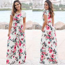 Women Summer Floral Print Maxi Dress 2021 White Boho Beach Dress Women Evening Party Long Dress Plus Size Vestidos Female